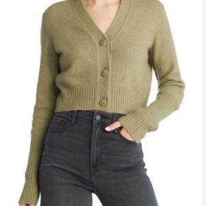 AllSaints Wick Wool Blend Cardigan Sycamore Green